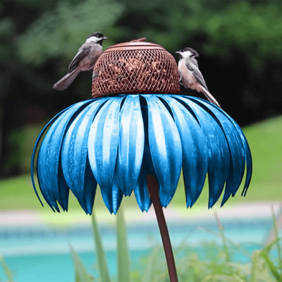 HomeDecorAndMore LLC Coneflower Bird Feeder Blue