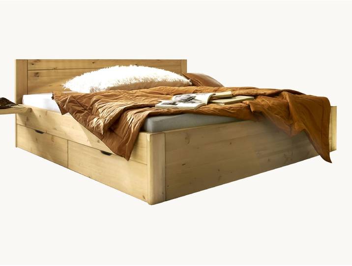 Schubkastenbett Mascella - 180x200 cm - weiß-lasiert