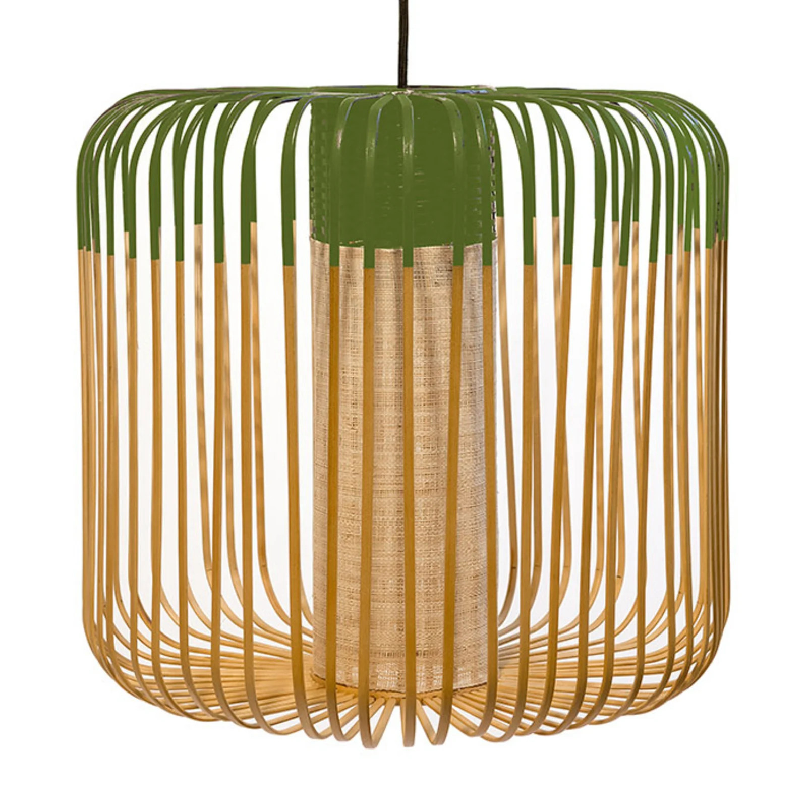 Forestier Bamboo hanglamp M Green - Bamboe design hanglamp voor de woonkamer