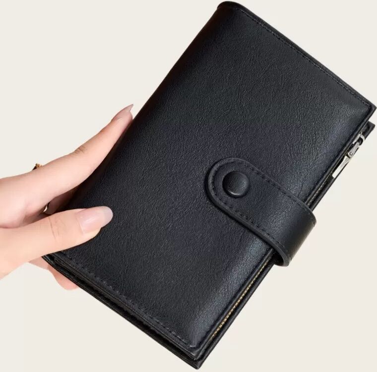 INF Portefeuille Femme Tri-Fold Anti-RFID - Pochette Sécurisée en Cuir PU