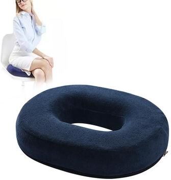 Inspired Deals Orthopedic Seat Cushion For Tailbone Relief Memory Foam Donut Pillow For Office & Recovery blue
