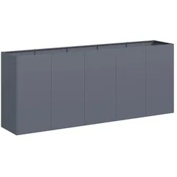 Helloshop26 - Moderner rechteckiger Pflanzkübel für Balkon oder Garten 200 x 40 x 80 cm stabil aus kaltgewalztem Stahl