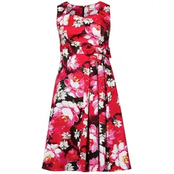 Kleid mit Herzausschnitt - mehrfarbig - 54