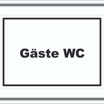 HB-Druck Gäste WC Schild mit Text Toilette waagerecht A1 (594x841mm)