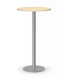 Cocktailtisch, Partytisch OLYMPO II, Durchmesser 60 cm, graues Fußgestell, Platte Birke