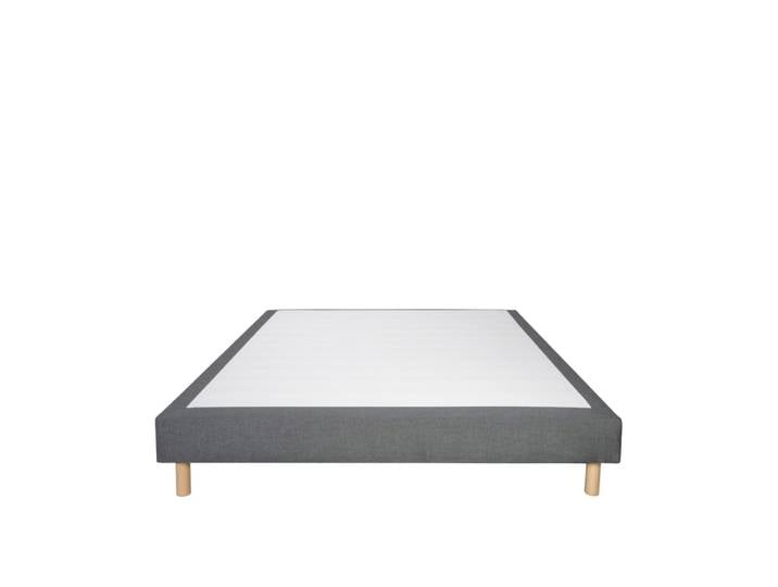 Sommier tapissier tissu gris foncé 90x190