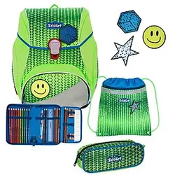 Scout Alpha DIN Green Gecko Schulranzen-Set
