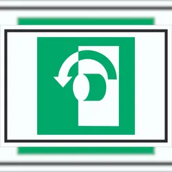 HB-Druck Öffnung durch Linksdrehung Symbol Schild A6 (105x148mm)
