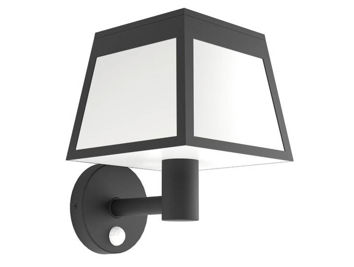 Eglo Solarleuchte, Schwarz, Weiss, Kunststoff, 15.5x20.0 cm, Bewegungsmelder, tragbar, kabellos, transportabel, Lampen & Leuchten, Aussenbeleuchtung, Solarleuchte