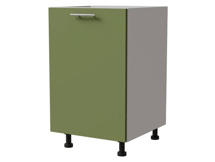 Feldmann-Wohnen Unterschrank Brerra D1D/50 50 / 50 / 82 cm, Grün, Weiß, 50x82x50 cm, Küchen, Küchenmöbel, Küchenschränke, Küchenunterschränke