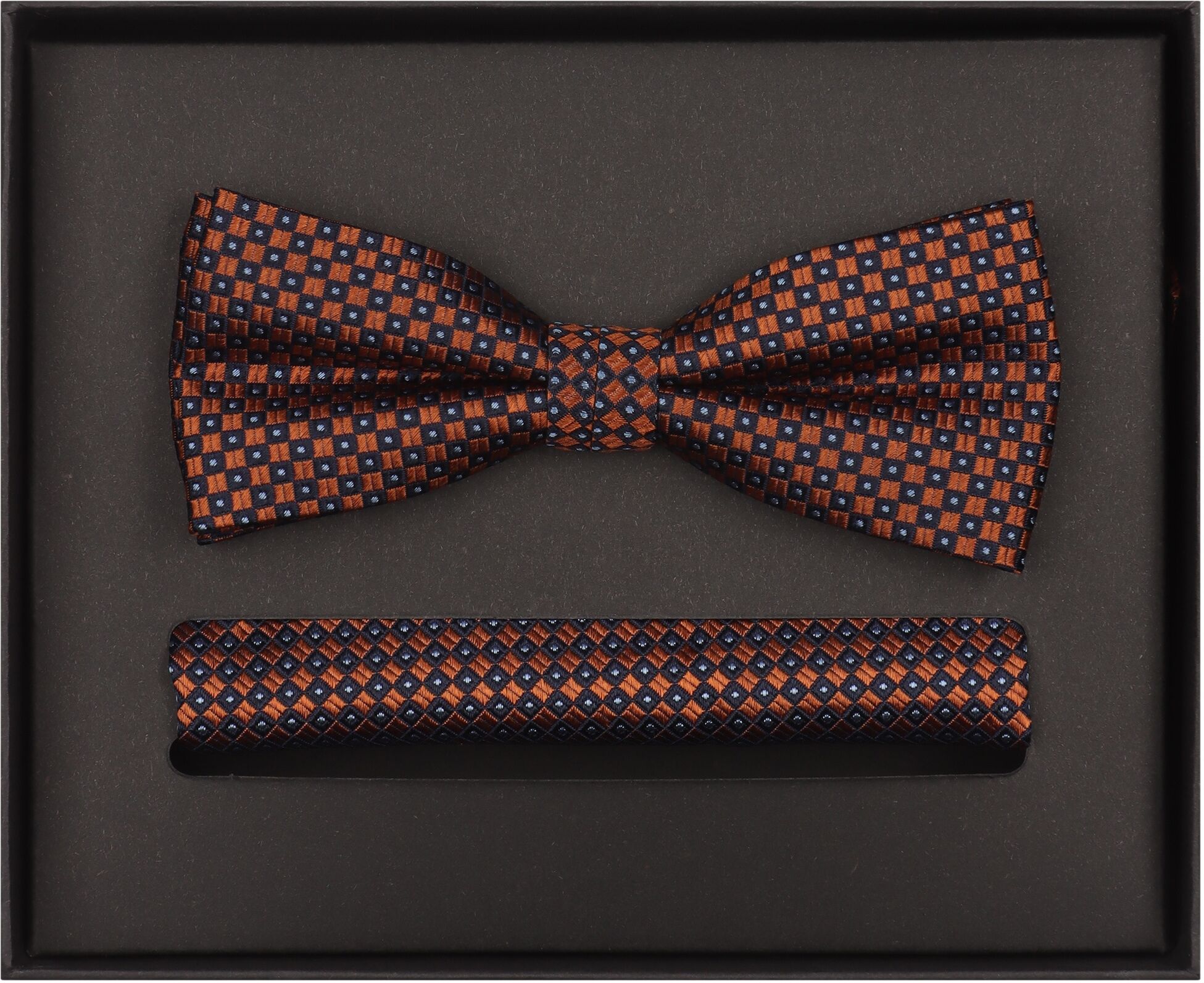 Fliege VENTI "VENTI Set aus Fliege und Einstecktuch gemustert", Herren, orange, 100% Seide, Fliegen