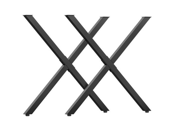 ComfortXL Tischbeine De-18149 X-Form, industrieller Stil Schwarz, Metall, 8x72x70 cm, Esszimmer, Esstische, Tischsysteme