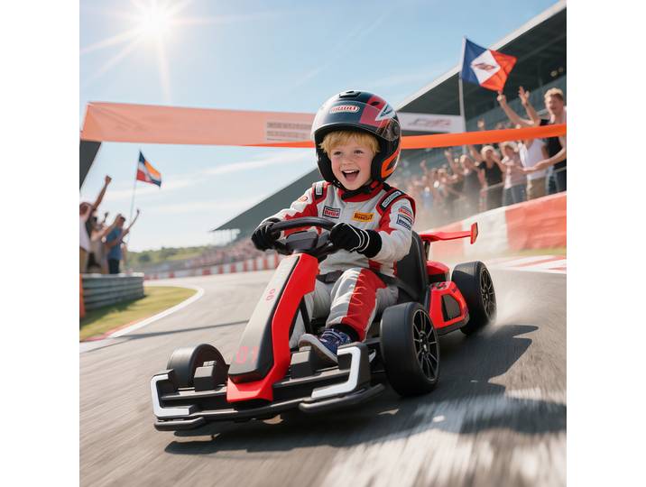 HOMCOM Kart Électrique Enfants Rouge 12 km/h Siège Ajustable