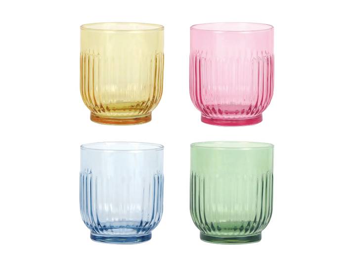 Aida Verre Aida 33 cl Lot de 4 Ambre, rouge, bleu clair, vert