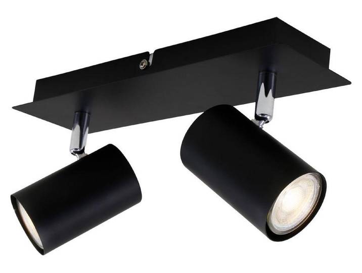 Plafonnier Spot BRILONER LEUCHTEN RUN\, 40 W\, IP20\, noir\, métal\, incl.\, 2x GU10\, 29 x 8 x 12\,3 cm
