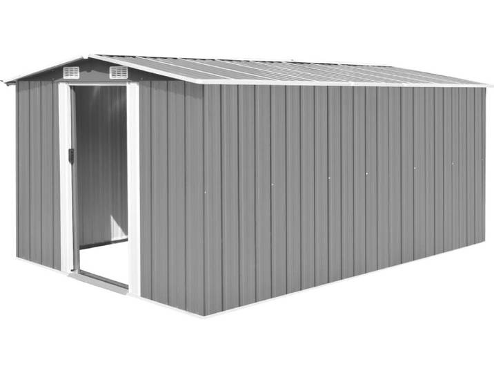 Abri de jardin 257x392x181 cm\, métal\, gris