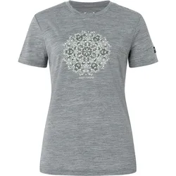 Super Natural, Damen, Sportshirt, W Ornament Tee (XS), Grau, XS