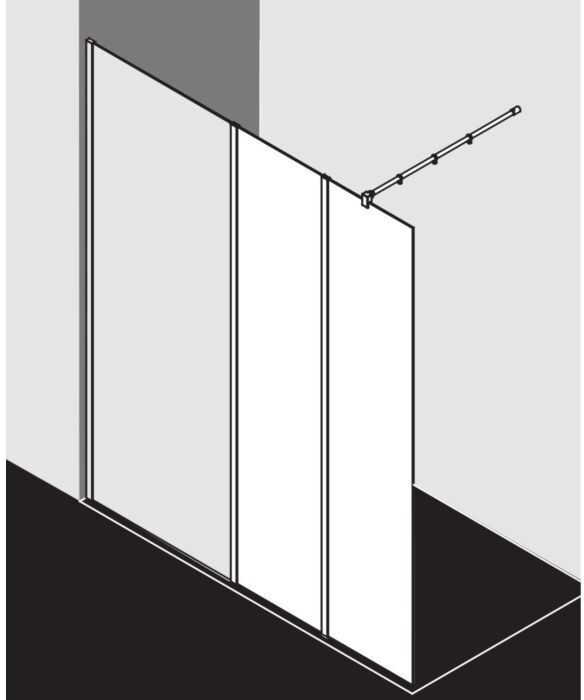 Kermi Xb Glasanlage XBWIH03020VJK 30x200cm, silber hochglanz, ESG Spiegelglas, ESG klar