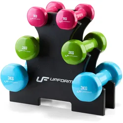 Vinyl-Fitness-Hantelset 12 kg mit Ständer – UpForm