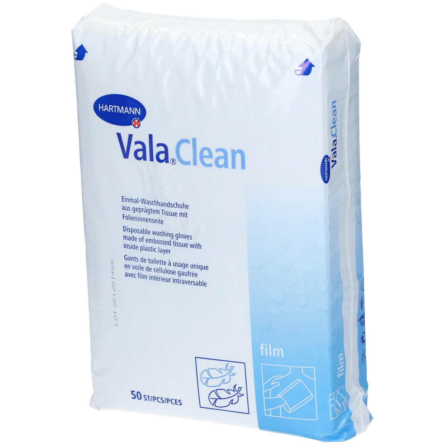 Valaclean Film Einmal-Waschhandschuhe 50 St Handschuhe