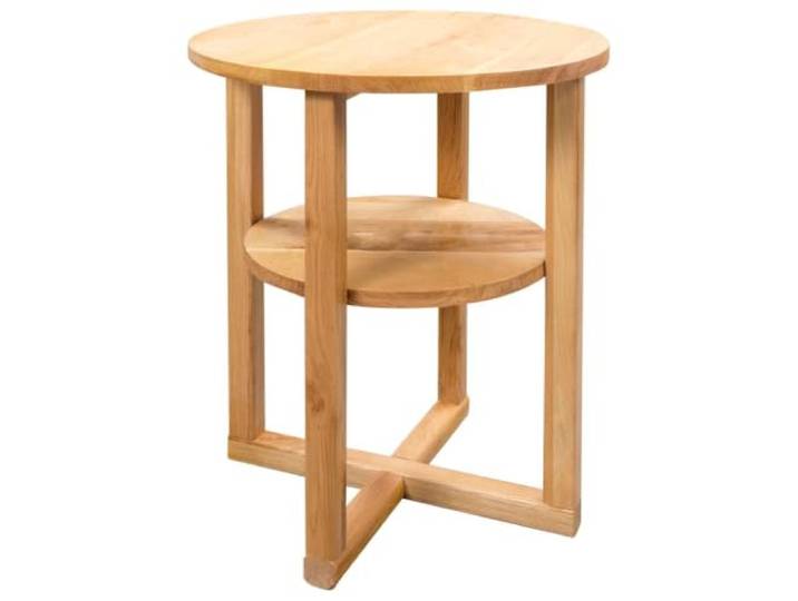 Heofavd Beistelltisch Rund Massivholz Eiche Nachttisch Braun 40 x 50 cm
