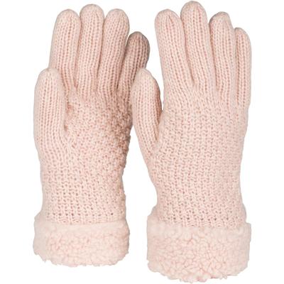 Strickhandschuhe STYLEBREAKER "Strickhandschuhe mit Perlmuster und Fleece", Damen, rosa (altrose), Obermaterial: 70% Polyacryl PAN. 30% Wolle WO., Modisch, Handschuhe