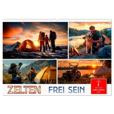 Zelten - frei sein (Wandkalender 2027 DIN A2 quer), CALVENDO Monatskalender