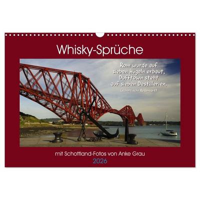 Whisky-Sprüche (Wandkalender 2026 DIN A3 quer), CALVENDO Monatskalender