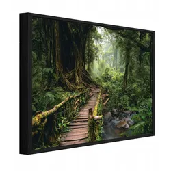 BILDER mit Rahmen Wald Bäume Grün 100x70 cm