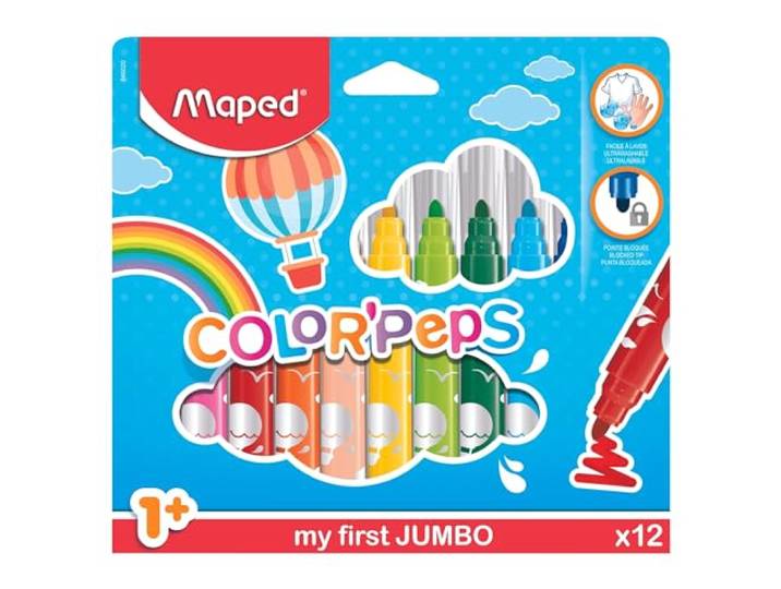 Maped M846020 - Maxi Color Peps viltstiften 12 stuks kartonnen etui
