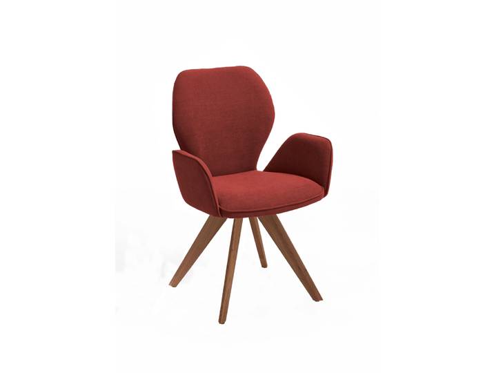 Design-Armlehnenstuhl, Wild-Nussbaum & Webstoff, 62,5×60 cm, Ergonomisch, Modern, Niehoff-Sitzmöbel