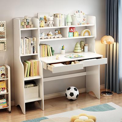 BALANBO Kids Desk with Hutch and Drawers, Children's Study Desk with Bookshelf Storage
