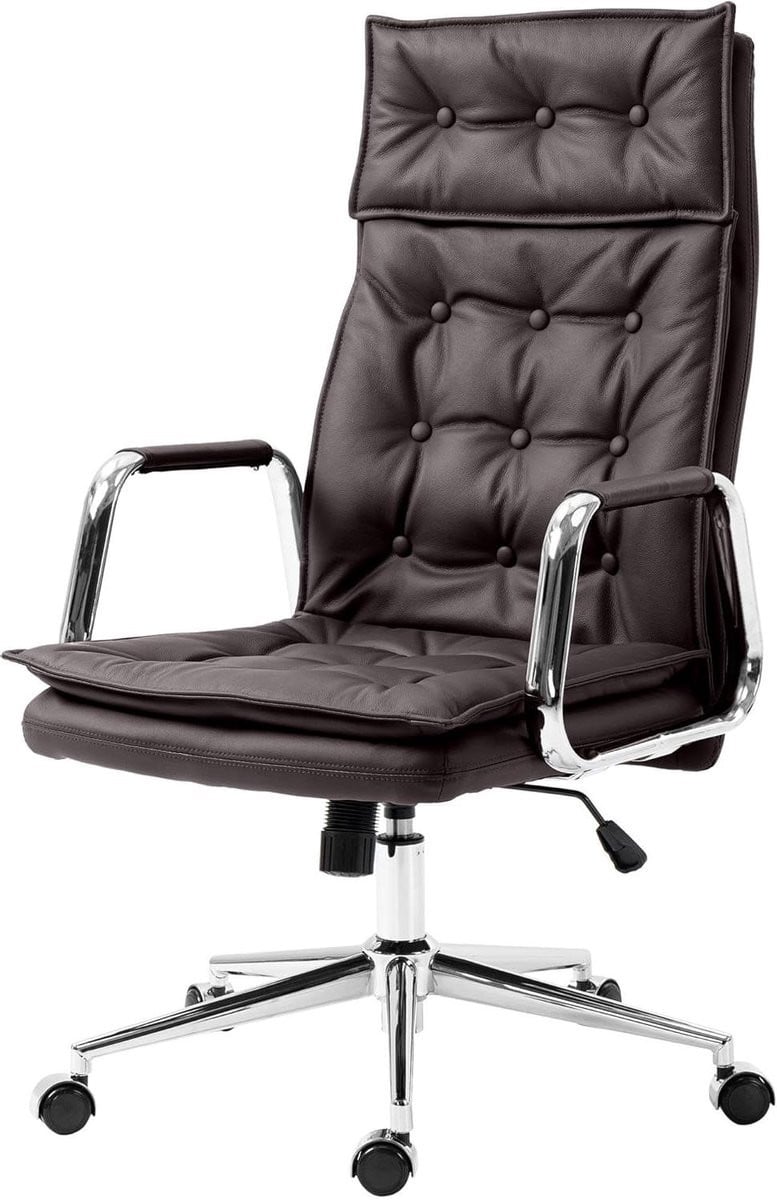 Bureaustoel Sotira - Directiestoel van Echt Leer - Chesterfield Design - Bruin