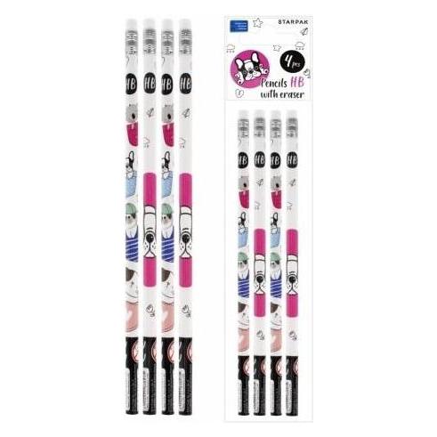 Starpak Bleistift mit Radiergummi HB Minis 4 Stk (HB, 4x) (47422667)