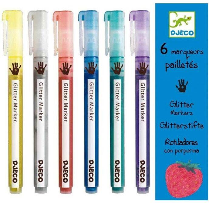 6 marqueurs pailletés - Djeco