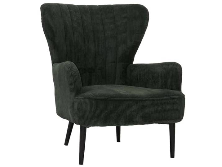 Mendler Lounge-Sessel HWC-K37 Stoff Cord- dunkelgrün Cocktail-/Ohrensessel, Polsterstuhl, Retro, Vintage, Cord (290g/m²)