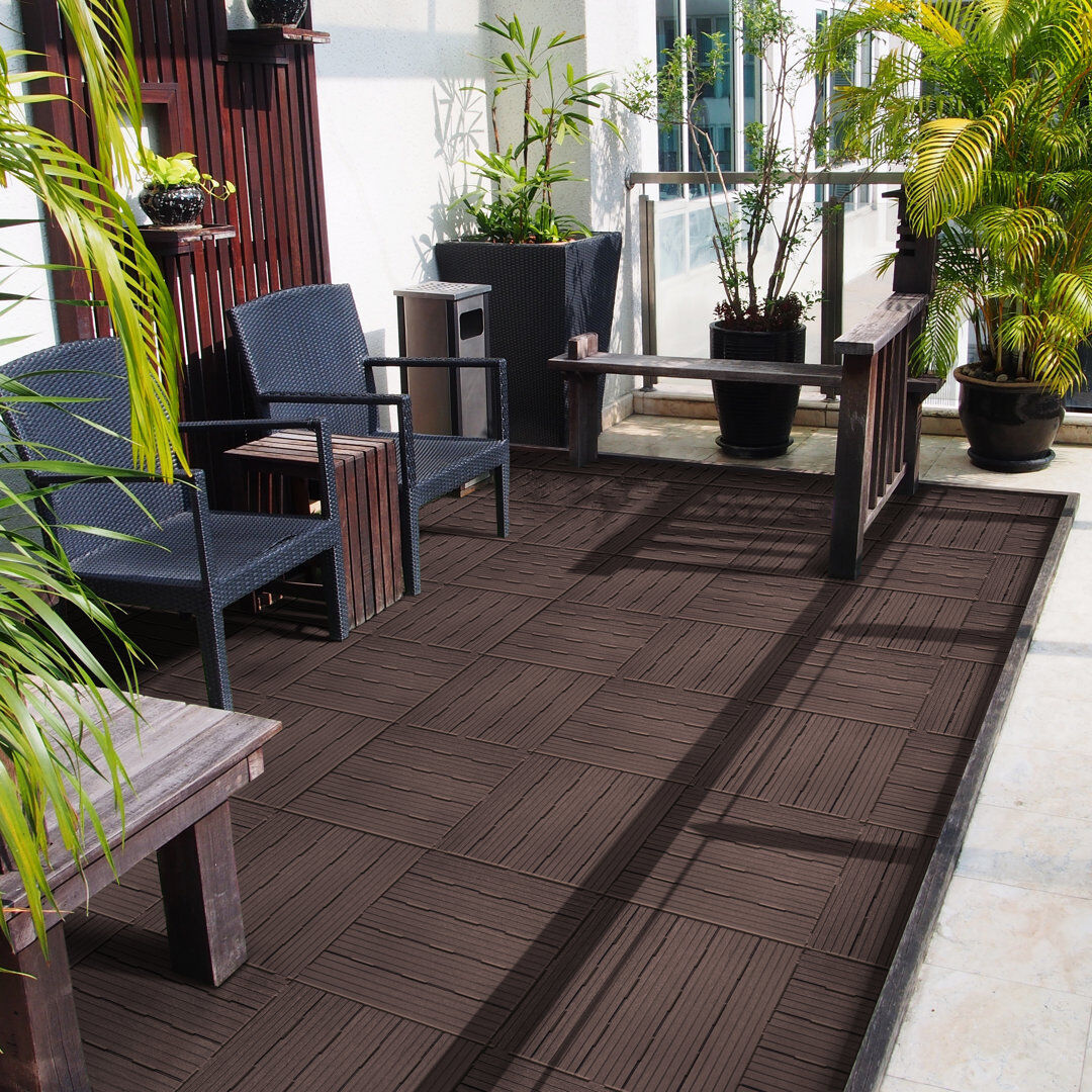 NICOMAN COSMO-DECKING-TILES 30 cm L x 30 cm W Tile Brown Tile