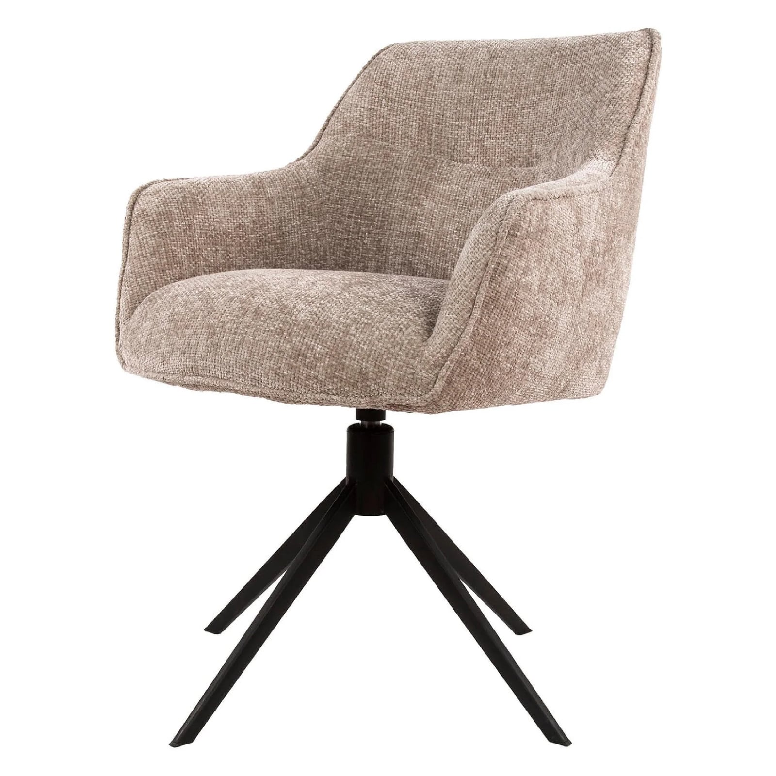 Set van 2 Nest of Nora Nika Eetkamerstoelen met armleuning - Draaibaar - Zand