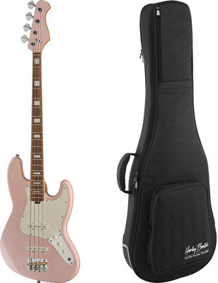 Harley Benton MV-4JB BassTheWorld w/Bag Shell Pink
