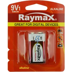 Raymax Batterie 9V 6lr61 Alkaline (1 Stk., 9V Block), Batterien + Akkus