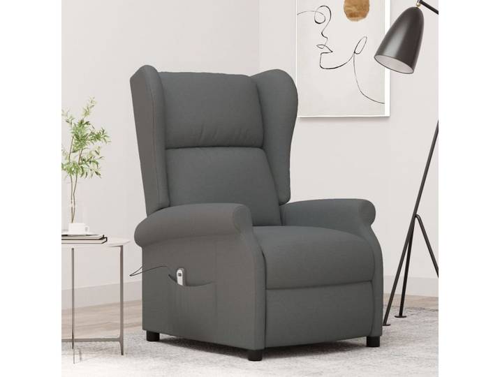 furnicato Relaxsessel Elektrischer Fernsehsessel Dunkelgrau 73x95x103 cm mit Liegefunktion, Bequemer Relaxsessel mit Fernbedienung und stabilem Massivholzrahmen