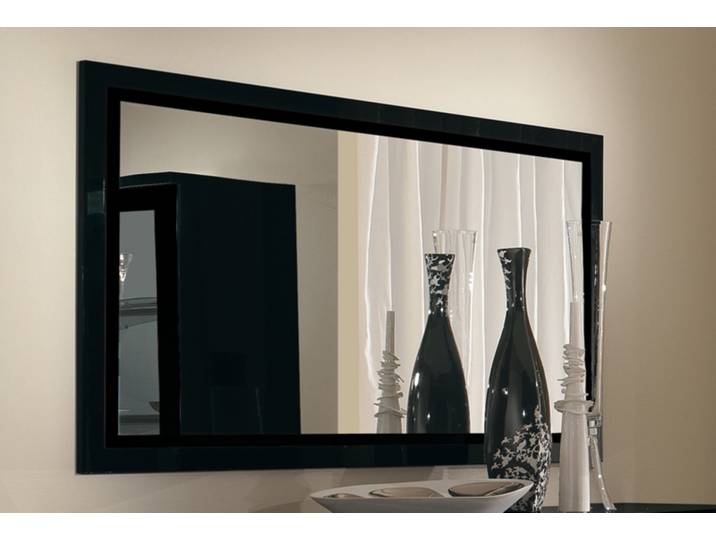 Miroir Roma laqué noir - Basika