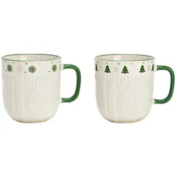 Kaffeebecher Weihnachten 9 cm Porzellan Weiß