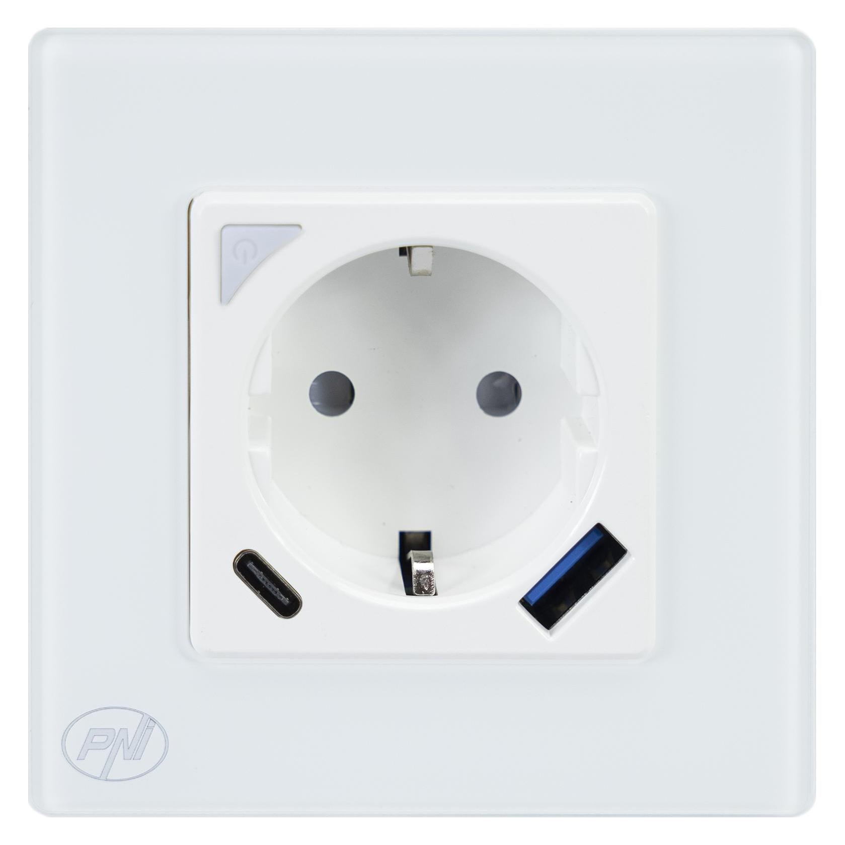 PNI SmartHome WP202 WiFi-Smart-Steckdose, vergrabene Montage, Internetsteuerung, spezielle Tuya Smar (43698001)