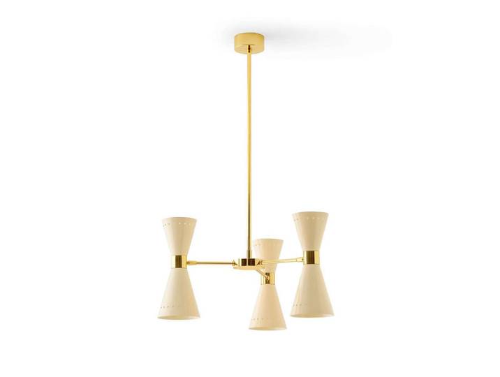 Suspension Megafono, couleur ivoire 54 cm, 6 lampes - Stilnovo - Salon / séjour - Design - Métal - Multi-ampoules
