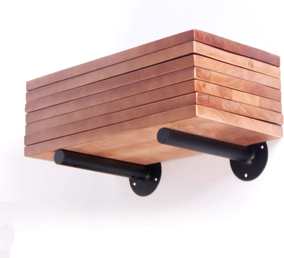 Zwarte ijzeren drijvende plankhouders voor wanddecoratie met hoog draagvermogen - 20 cm