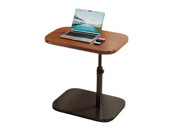 Ayztantine Sofatisch mit Rollen C-Form Foldable Sofa Edge Table Adjustable Height Flip Desktop