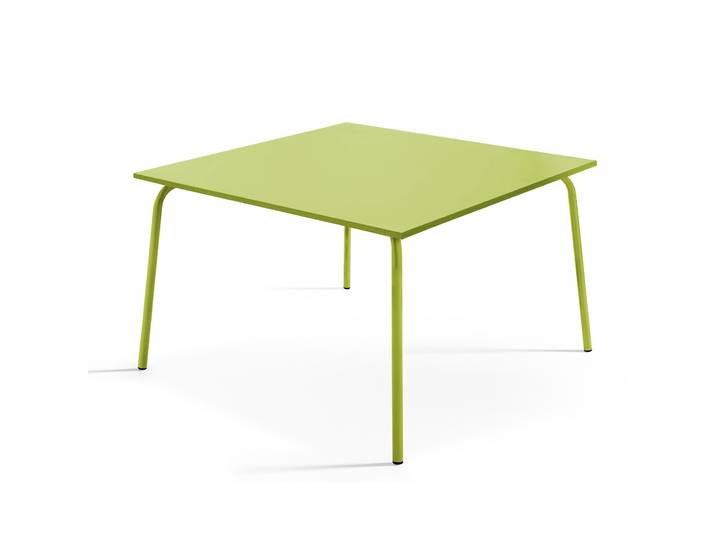 Oviala - Table de jardin carrée en métal 8 personnes 120x120 cm