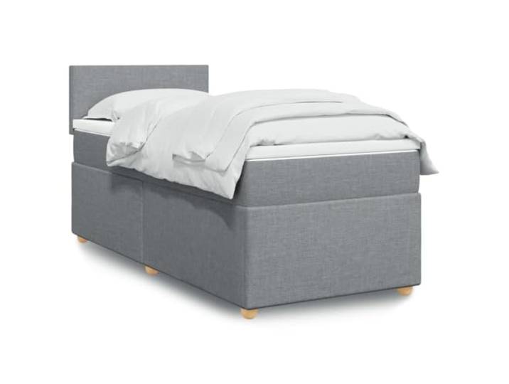 RJPLMFV Lattenrost mit Matratze, Hellgrau, 100 x 200 cm, Stoff Individuell eingewickelte Federn, abnehmbarer Bezug, waschbar, Polyester, atmungsaktiv, Design gegen Verrutschen