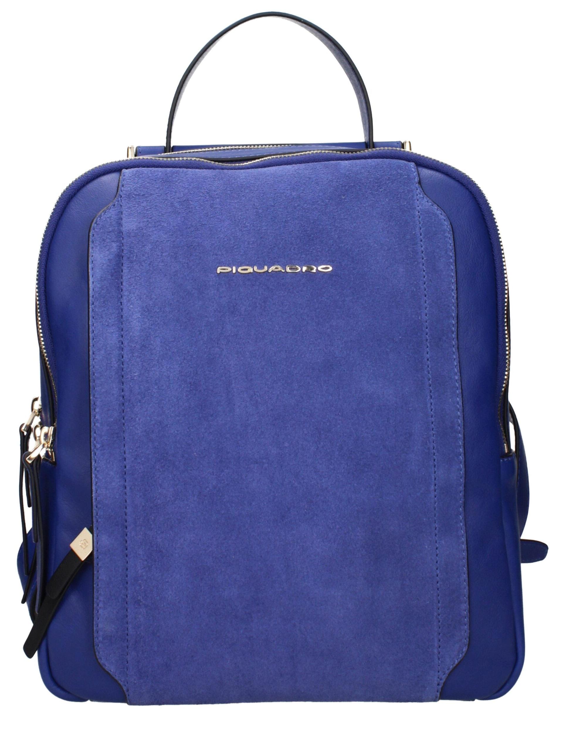 Piquadro Rucksack aus Leder in Blau